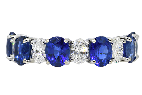 18KW Sapphire and Diamond Eternity Band