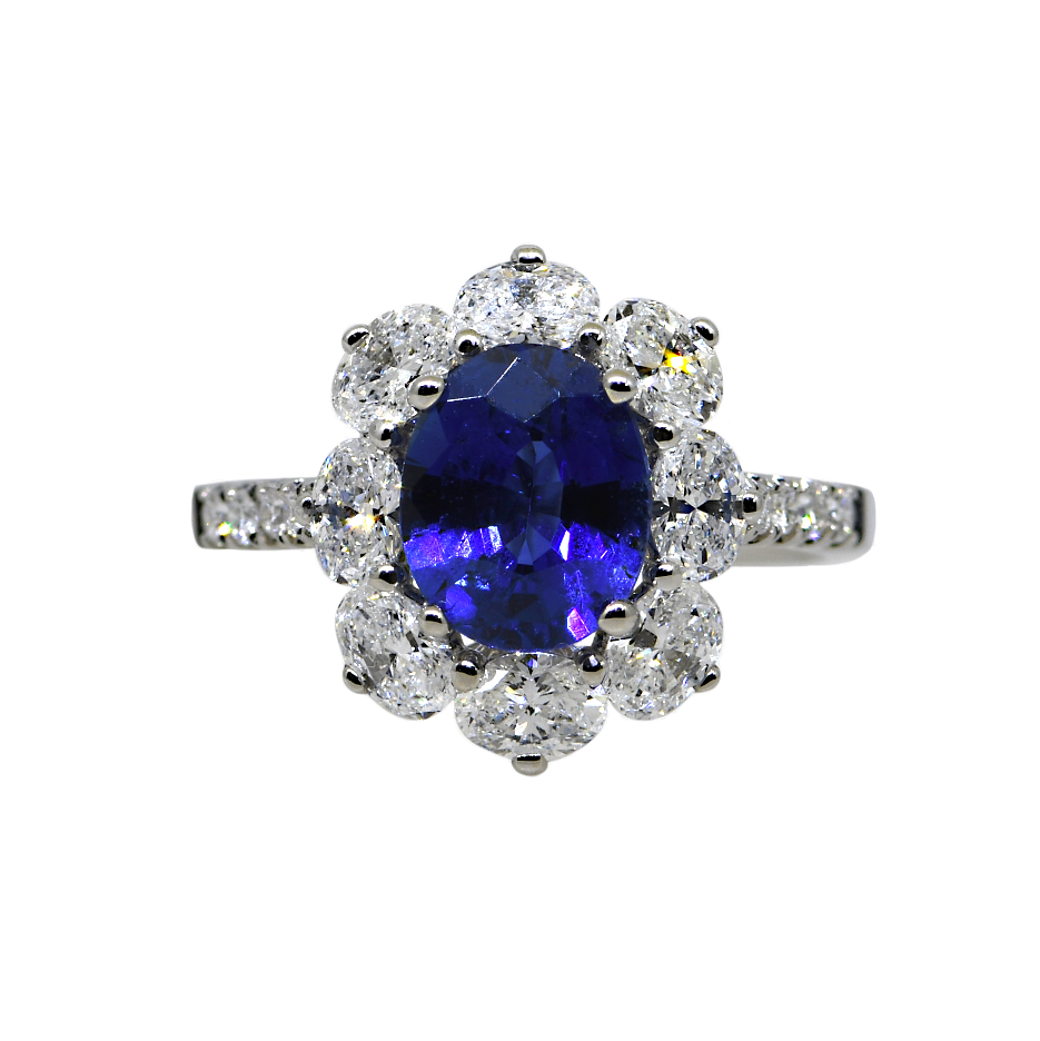 18KW Sapphire and Diamond Ring