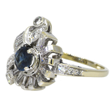 18KW Sapphire and Diamond Ring