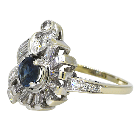 18KW Sapphire and Diamond Ring