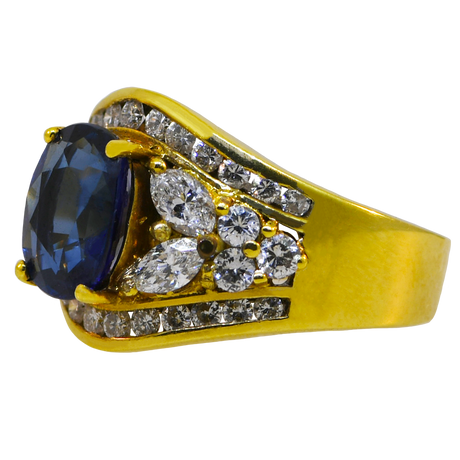 18K Sapphire and Diamond Ring