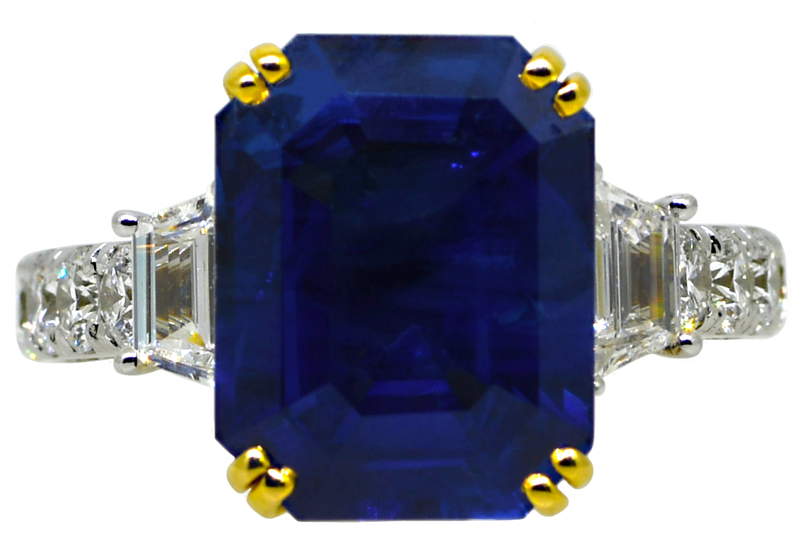 18KW Sri Lanka Sapphire and Diamond Ring