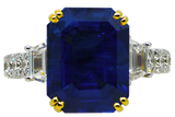 18KW Sri Lanka Sapphire and Diamond Ring