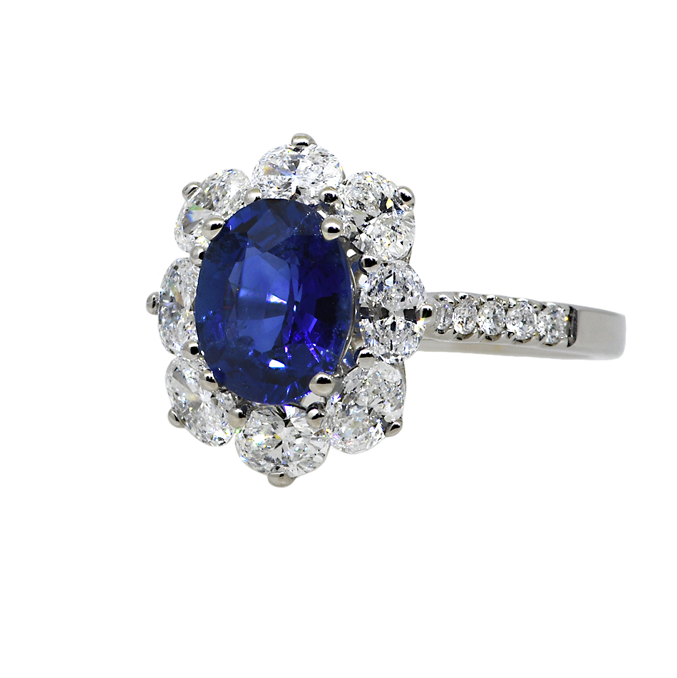 18KW Sapphire and Diamond Ring