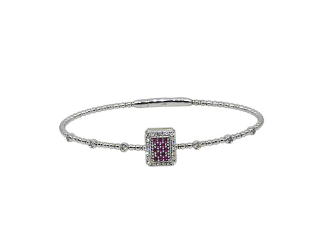 Flexible Bracelet With Reversible Sapphire And Ruby Top Section