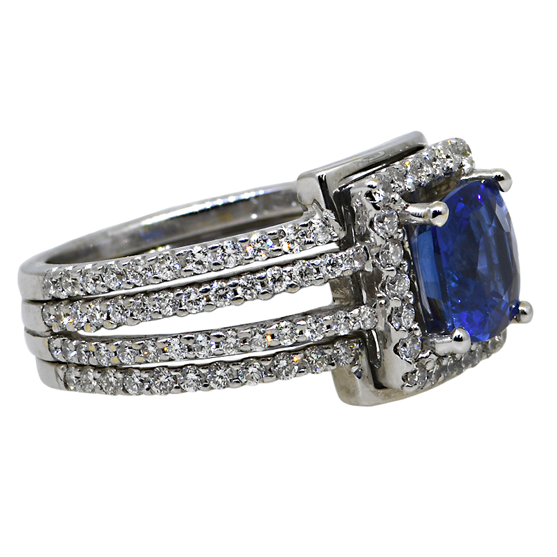 18K Diamond & Sapphire Ring