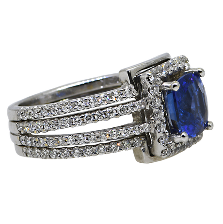 18K Diamond & Sapphire Ring