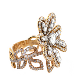 18KR 16.90 gm. Diamond Flower Ring
