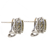 14KW Natural Greenish Brown Diamond Heart Earrings