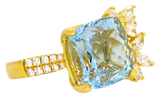 Aquamarine and Diamond Ring
