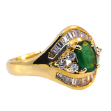 14KY Emerald & Diamond Ring