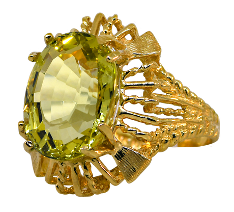 14KY Green Beryl Ring