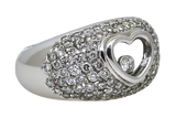 Pave Diamond Heart Shaped Dome Ring