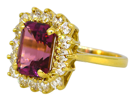Pink Tourmaline and Diamond Ring