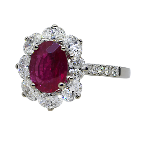 18KW Ruby and Diamond Ring
