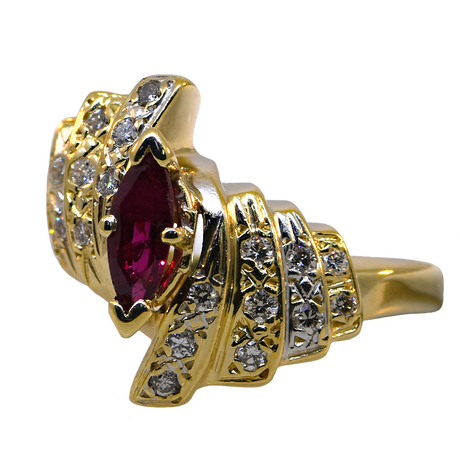 14KY Ruby and Diamond Ring