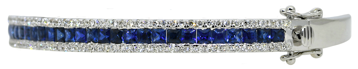 14KW Sapphire and Diamond Bangle