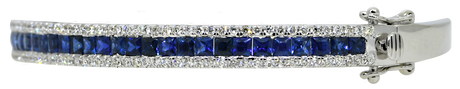 14KW Sapphire and Diamond Bangle