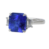 Platinum Sapphire and Diamond Ring