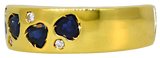 Sapphire Heart & Diamond Band