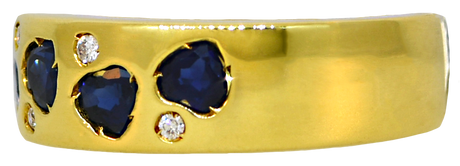 Sapphire Heart & Diamond Band