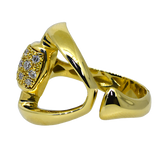 18KY Diamond Ring with Triangular Shape