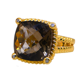14KY Smoky Quartz Diamond Ring