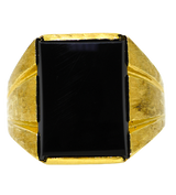 14KY Men's Black Onyx Ring