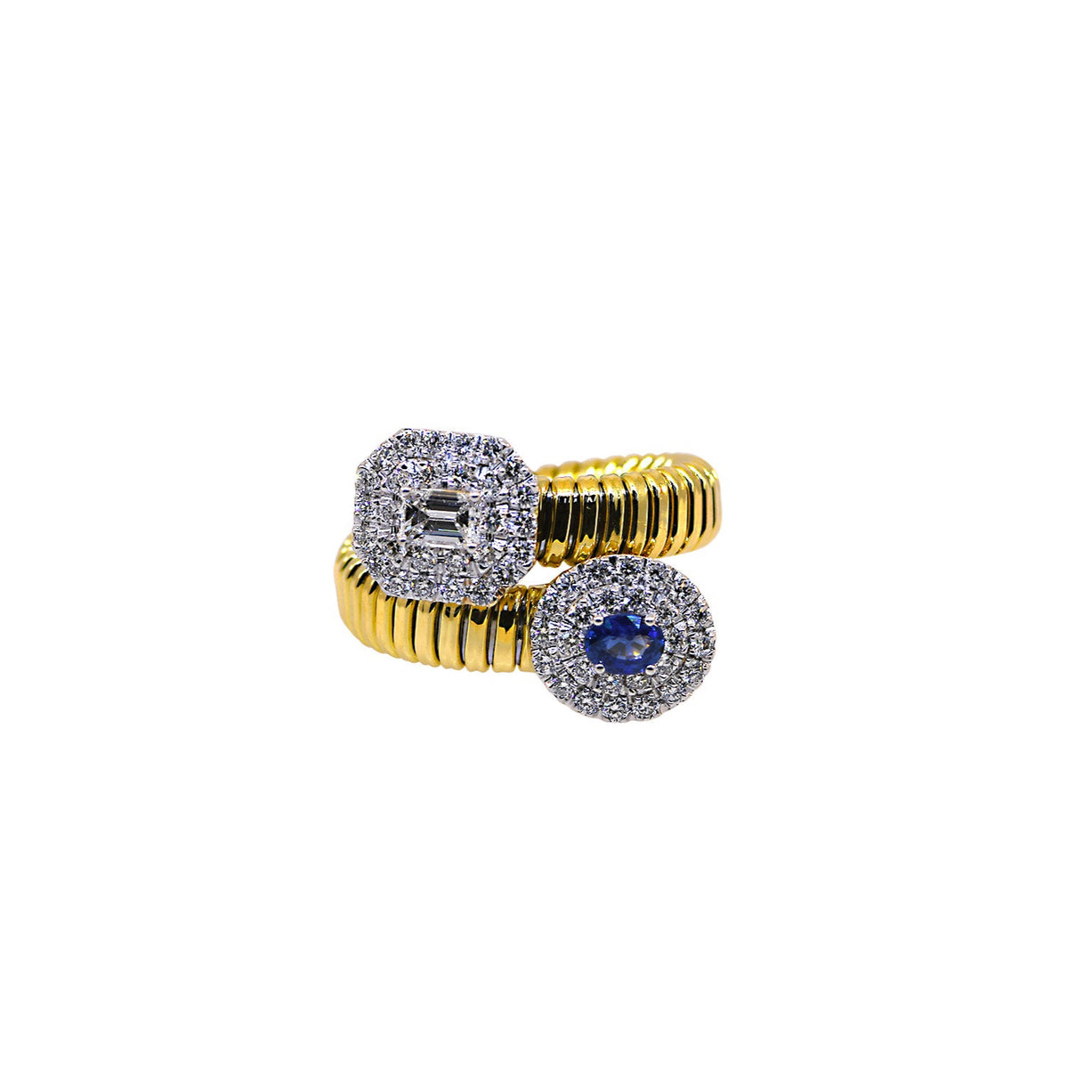 Sapphire & Diamond Bypass Ring