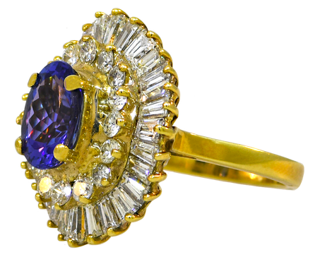 14KY Tanzanite & Diamond Ring