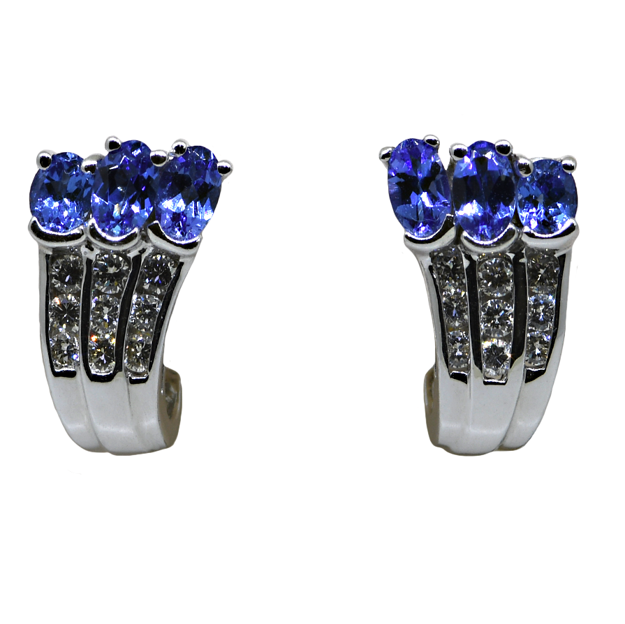 14KW Tanzanite and Diamond Earrings