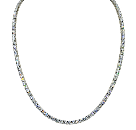 Diamond necklace on a white background