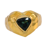14KY Fancy Ring with Blue Tourmaline Trillion