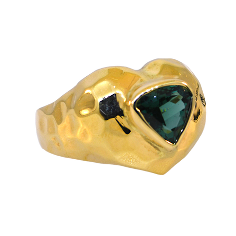 14KY Fancy Ring with Blue Tourmaline Trillion