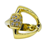 18KY Diamond Ring with Triangular Shape