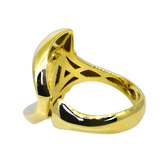 18KY Diamond Ring with Triangular Shape