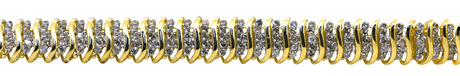 Gold bracelet with diamond accents on a white background