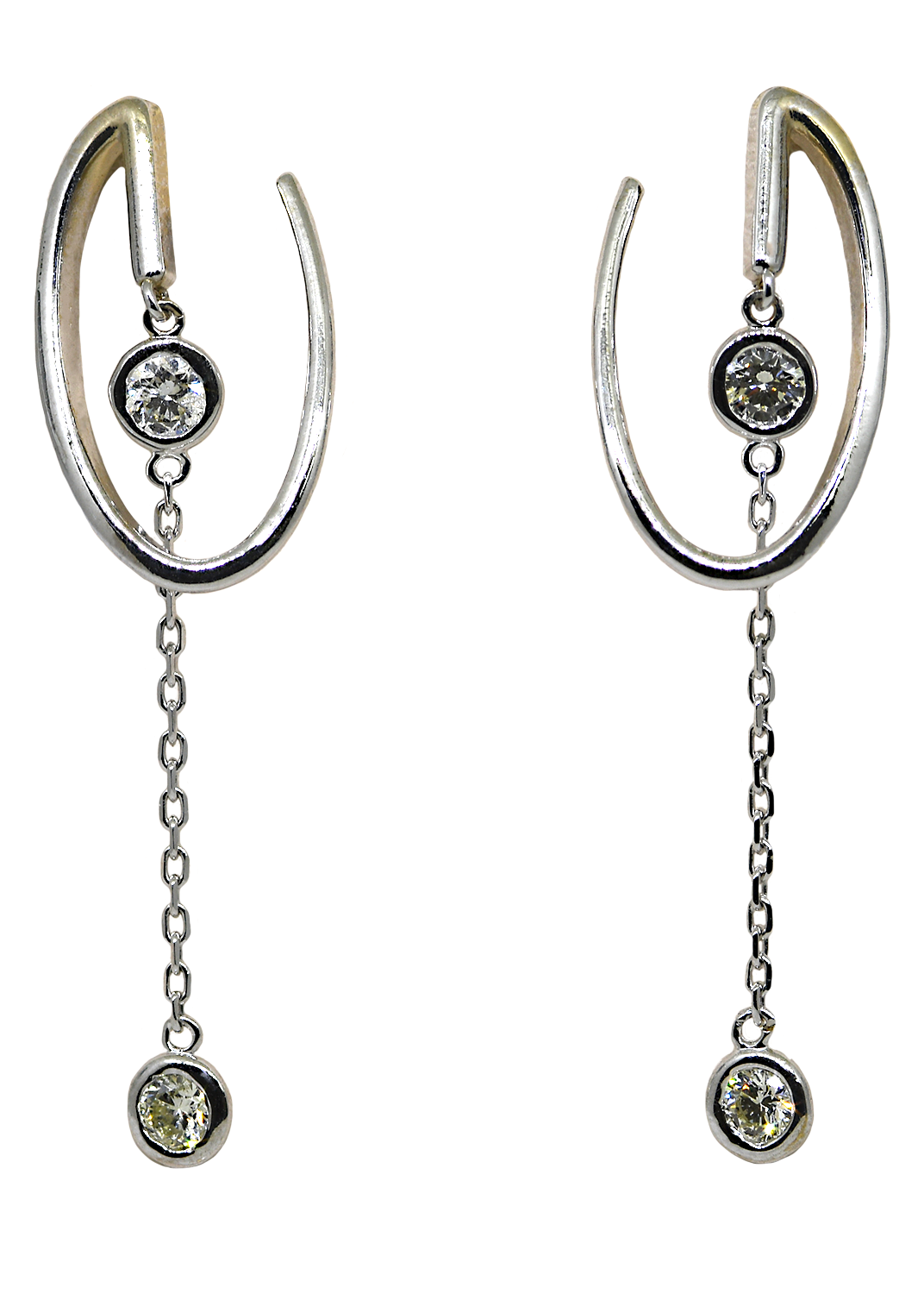 14KW Diamond Dangle Earrings