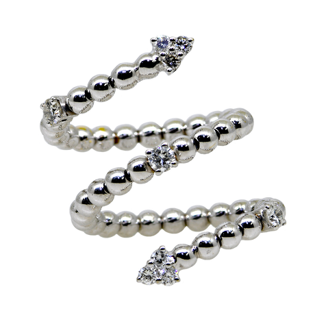 18KW Triple Twist Diamond Snake Ring