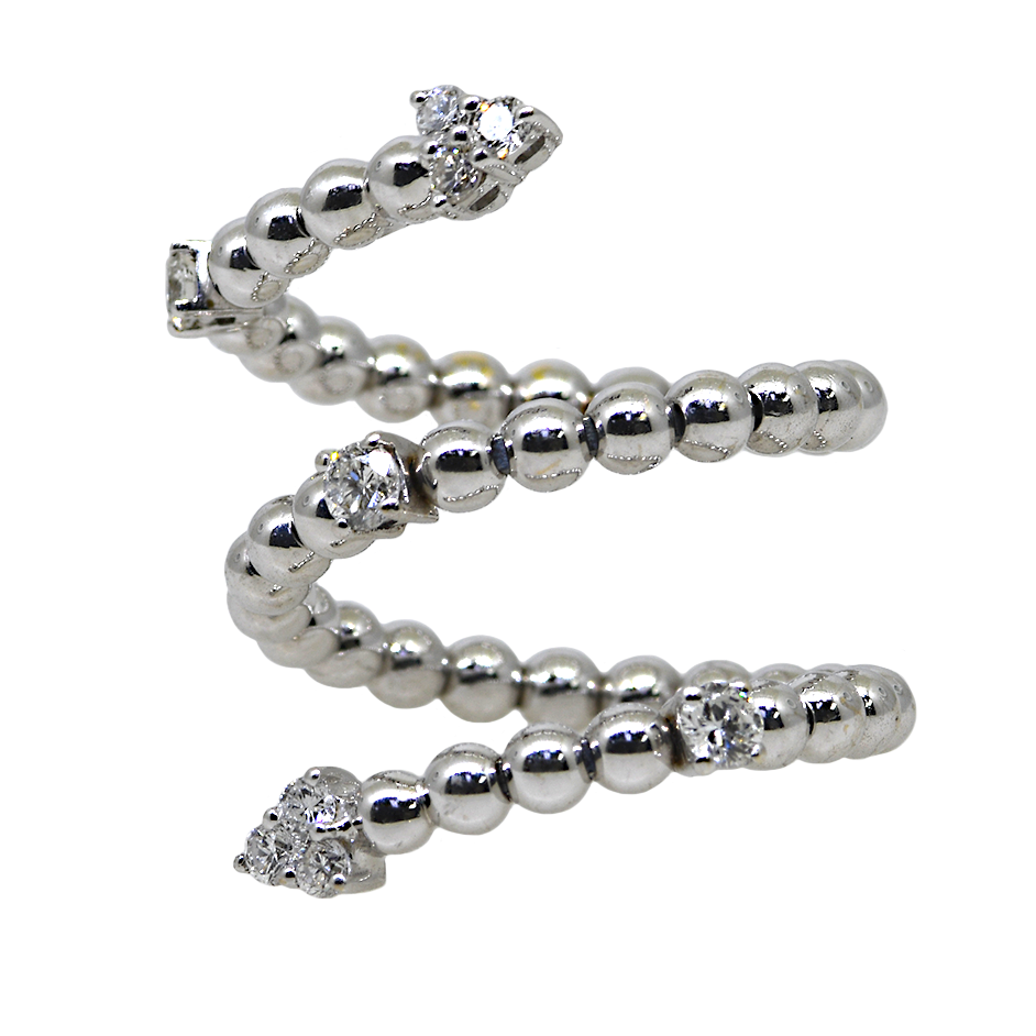 18KW Triple Twist Diamond Snake Ring