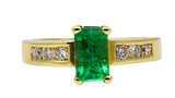 14KY Emerald & Diamond Ring