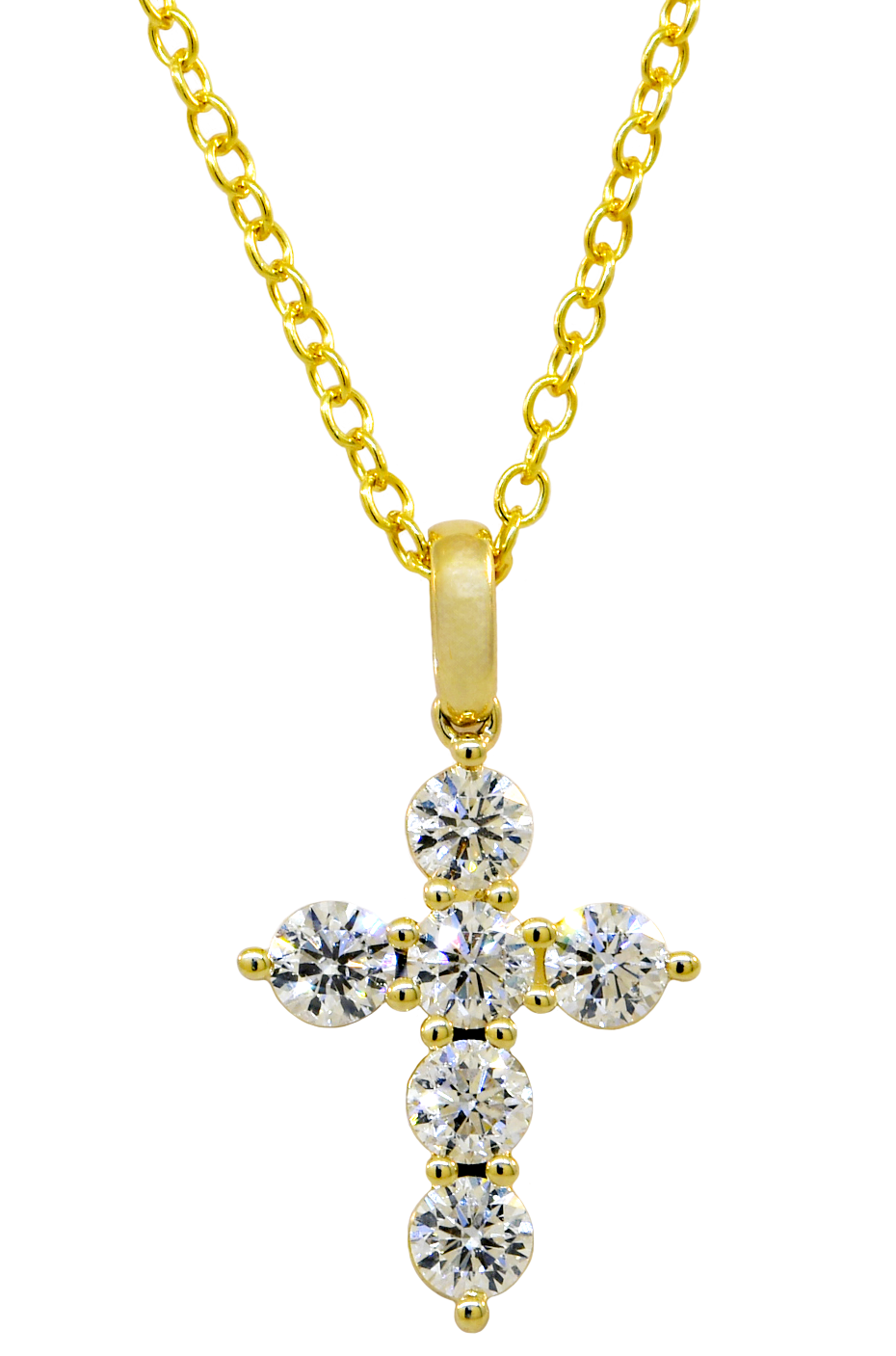 Yellow Gold Diamond Cross Pendant