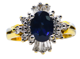 18KY Sapphire and Diamond Ring
