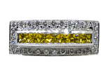 18K White Gold Ring with Yellow Sapphires and Diamonds