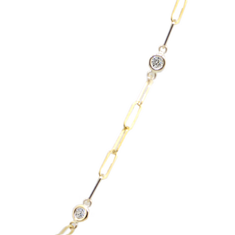 14KY 4.00 gm. Station Diamond Necklace