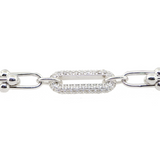 14KW 6.00 gm. Fancy Link Bracelet w/ 1 Pave Diamond Link