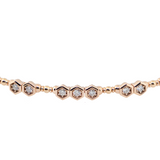 14KR 5.70 gm. Diamond Bangle Bracelet DI RBC 9=0.22ct