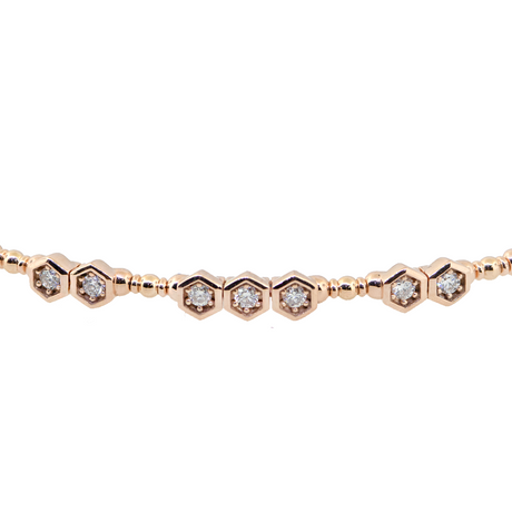14KR 5.70 gm. Diamond Bangle Bracelet DI RBC 9=0.22ct