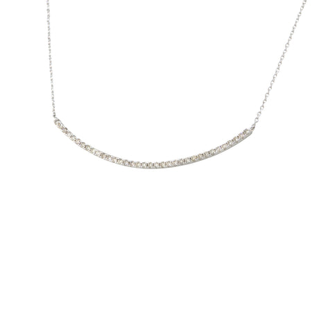 14kt White Gold Smile Necklace with Diamonds