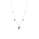 14kt White Gold Heart Necklace with Diamonds